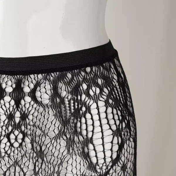 Dark Night Bow Fishnet Mesh Jumpsuit