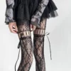 Dark Night Bow Fishnet Mesh Jumpsuit