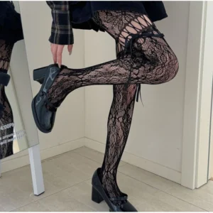 Dark Night Bow Fishnet Mesh Jumpsuit