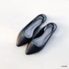 Elastic Back Slingback Flats in Black