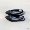 Elastic Back Slingback Flats in Black