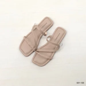 Elegant Sparkling Slip-On SHOEBALI Sandals in Beige