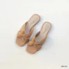 Pearl Design Women Soft Bow Slide Sandals in Brown