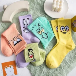 Set of 5 SpongeBob Emoji Long Socks