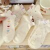 Set of 5 Women's Low-Cut Polka Dot Animal Socks