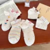 Set of 5 Women's Low-Cut Polka Dot Animal Socks