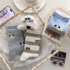 Set of 4 Women's Cotton Dog High-Collar Socks