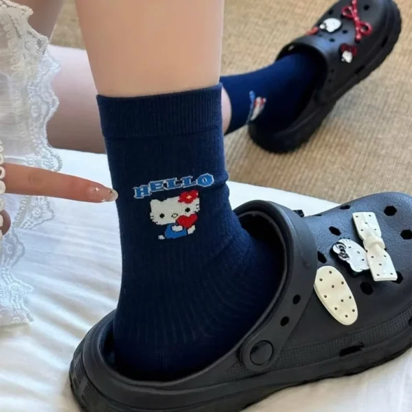 sg-11134201-825a0-mg6pj58ylpu032 Set of 5 Hello Kitty High-Collar Cotton Socks