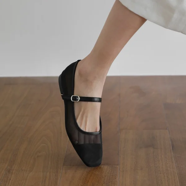Breathable Maniel Mesh Mary Jane Flats