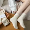 Set of 5 Women Korean Ruffle Bow Cotton Socks