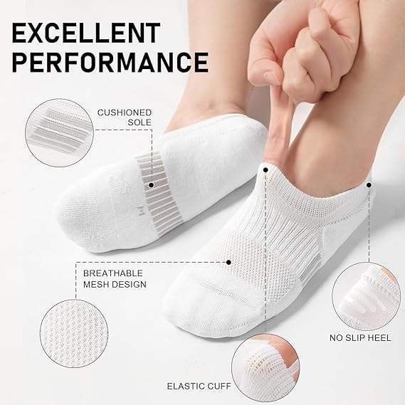 5 Pairs Women's No-Show Socks  Random