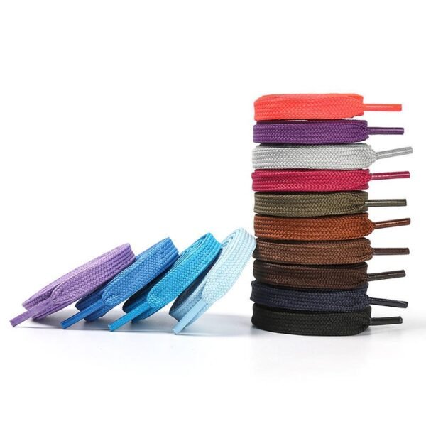 1cm Double-Thickened Flat Hollow Shoelaces Random