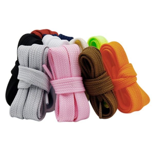 Double-Layer Polyester Flat Shoelaces with Plastic Tips