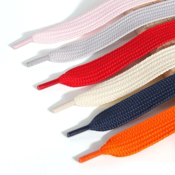 Open Smile Colorful Braided Shoelaces 2.2cm Wide Flat Shoe Laces Random