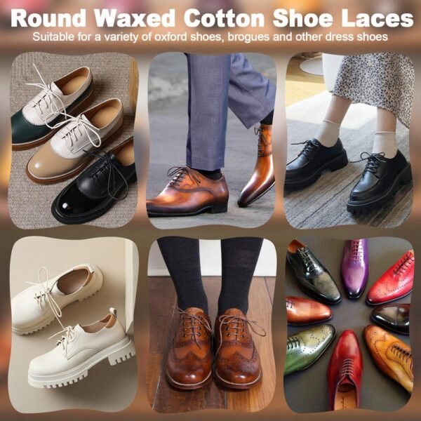 WEGOODZF Custom 2.5mm Thin Round Waxed Shoelaces