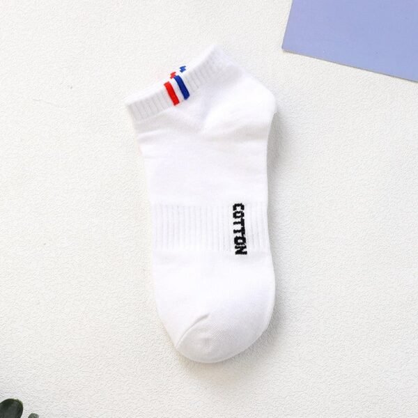 Thin Black & White Low-Top Sports Socks
