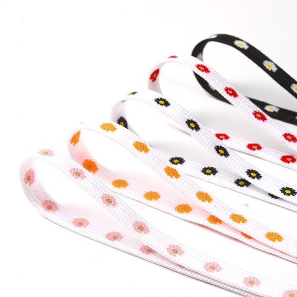 High Quality 8mm Daisy Print Flat Shoelaces Ramdom