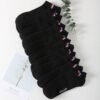 Thin Black & White Low-Top Sports Socks