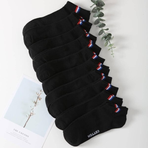 Thin Black & White Low-Top Sports Socks