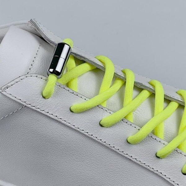 No-Tie Elastic Shoelaces with Metal Capsule Buckle Random