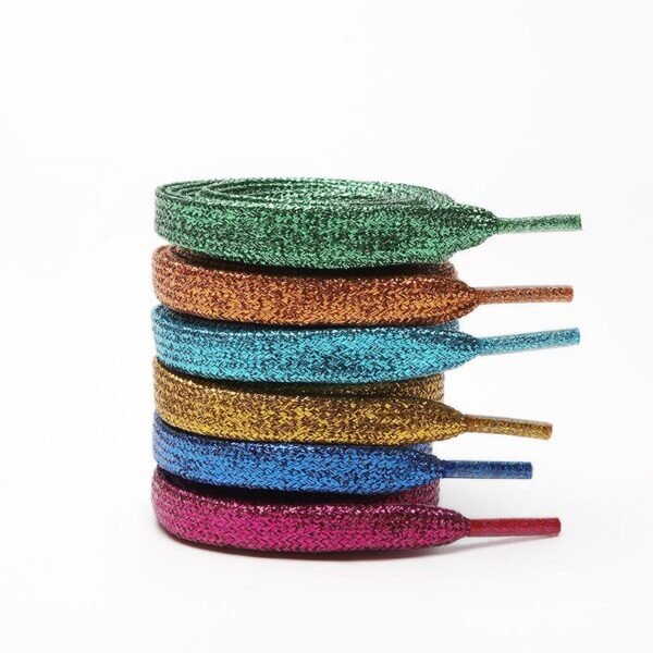 Hb2c6c889341649b7b130c0ffd85db94cb.jpg Premium Flat Shoelaces Shiny Bling Glitter Metallic Gold Durable Polyester Replacement Laces