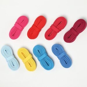1cm Double-Thickened Flat Hollow Shoelaces Random