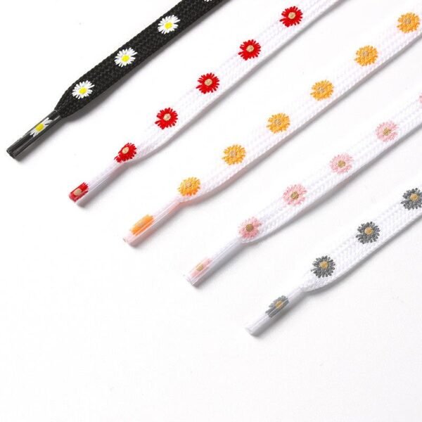 High Quality 8mm Daisy Print Flat Shoelaces Ramdom