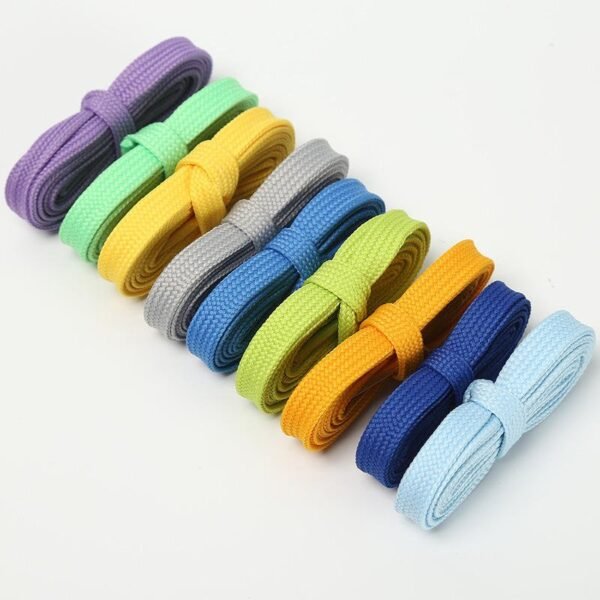 1cm Double-Thickened Flat Hollow Shoelaces Random