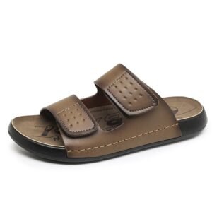 New Top Genuine Leather Men's Slide Sandals Summer Classic Fashion Luxury Design Handmade Slipper Dubai Hot Sale Low Price Brand