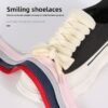 Open Smile Colorful Braided Shoelaces 2.2cm Wide Flat Shoe Laces Random