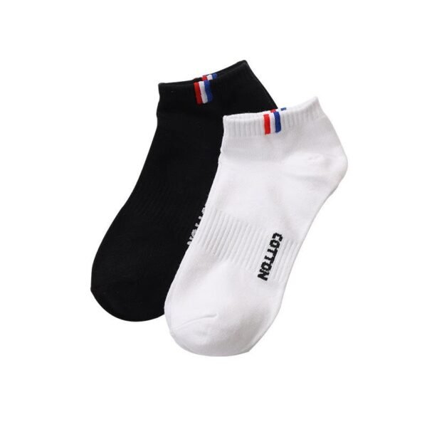 Thin Black & White Low-Top Sports Socks
